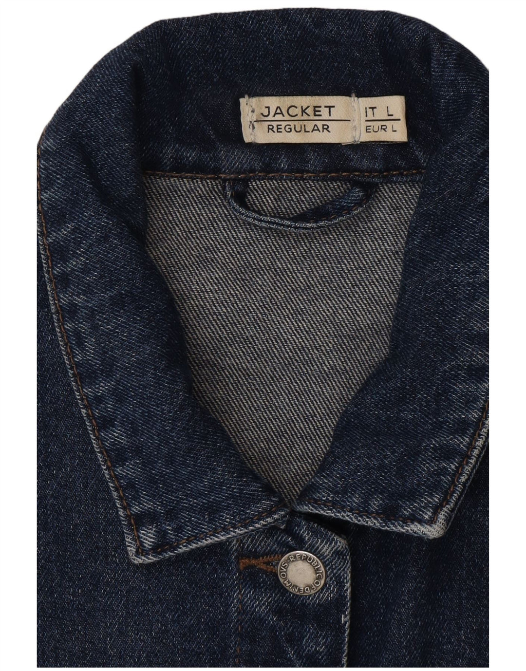 VINTAGE Femme Regular Fit Crop Denim Veste UK 16 Grand Bleu