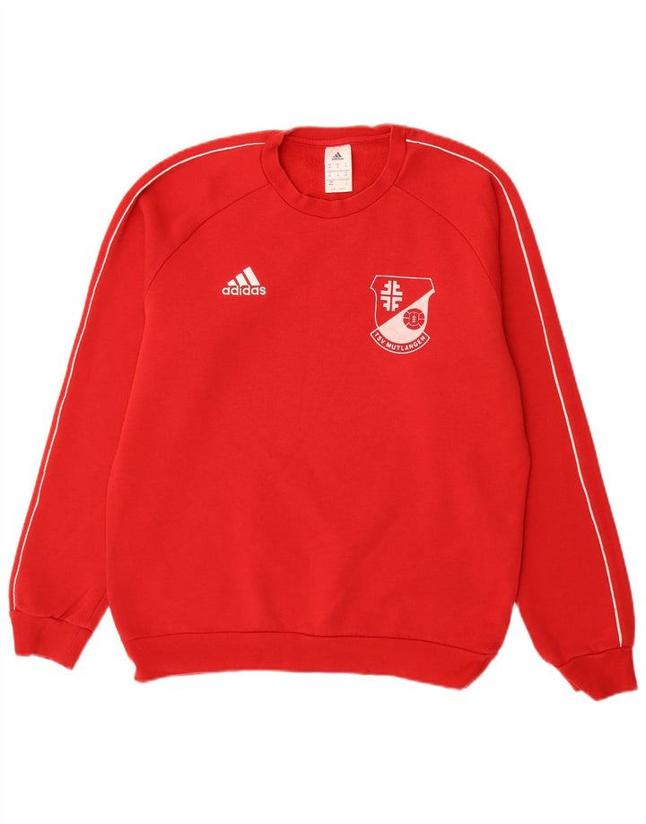 Adidas Sweat-shirt graphique pour homme en coton rouge moyen