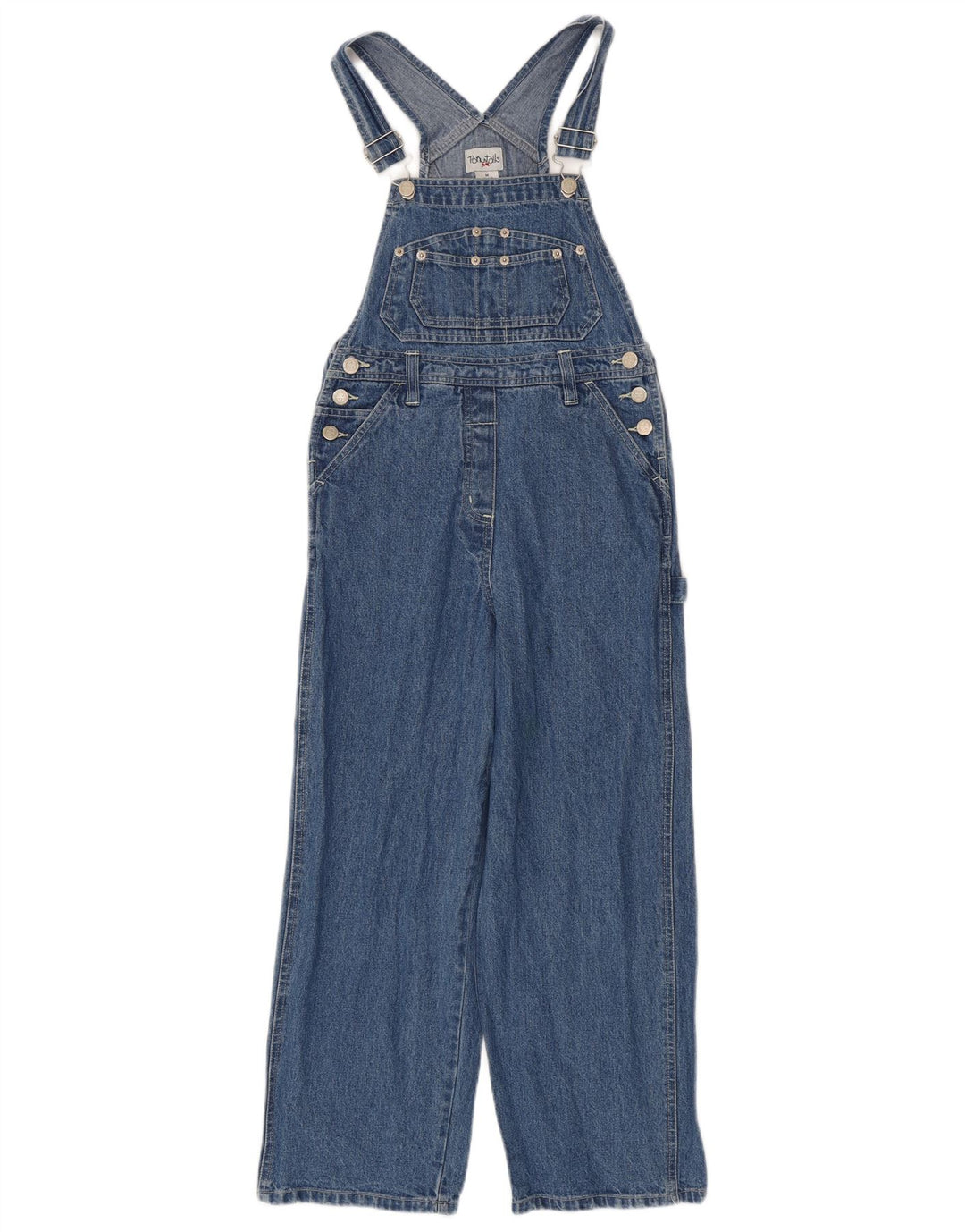 vintage Femme Dungarees Jeans Taille 10/12 Moyen W28 L25 Coton Bleu