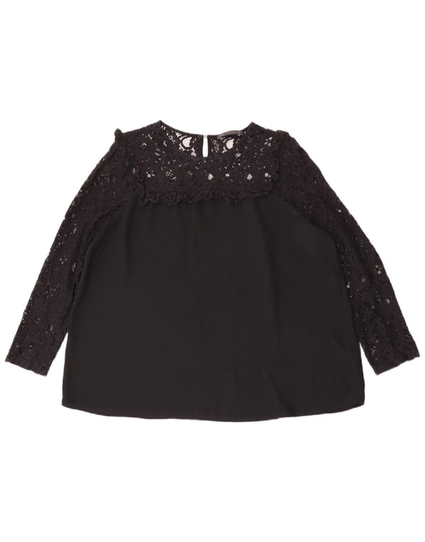 Marks & Spencer Chemisier surdimensionné à manches longues pour femme UK 16 Large Noir