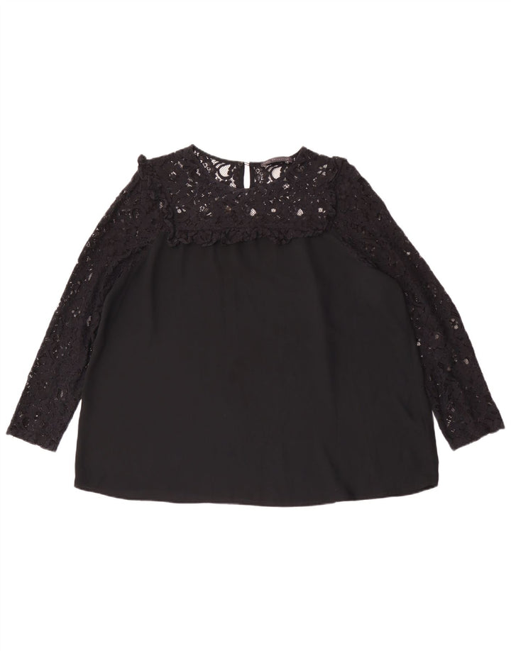 Marks & Spencer Chemisier surdimensionné à manches longues pour femme UK 16 Large Noir