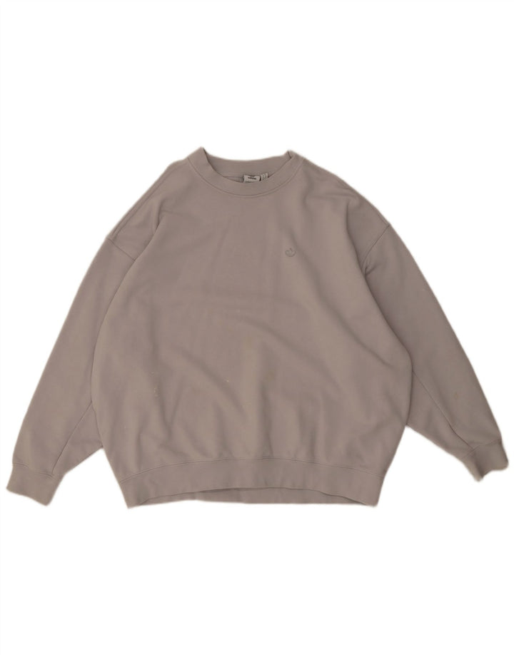 Adidas Sweat-shirt surdimensionné pour femme UK 10 Petit coton gris