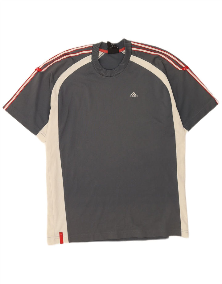 Adidas T-Shirt Homme Haut Petit Gris Colorblock Polyester