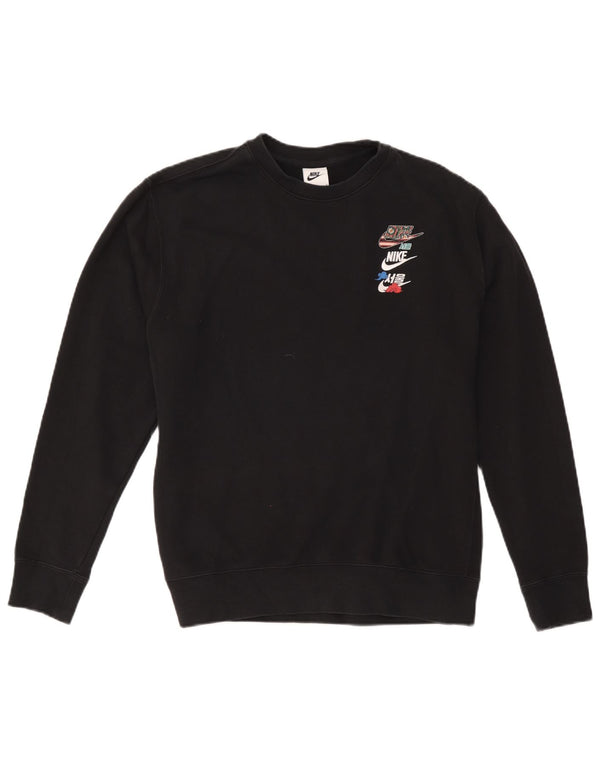 Nike Womens Sweatshirt Jumper UK 16 Grand Noir Coton
