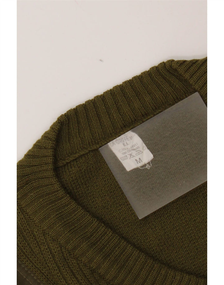 vintage Homme Militaire Col V Pull Pull Kaki Moyen