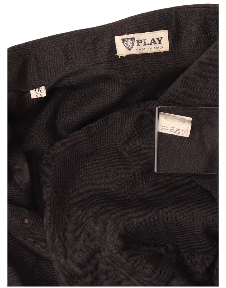 PLAY Hommes Voir à travers Voir à travers la chemise Taille 16 41 Grand Polyester Noir