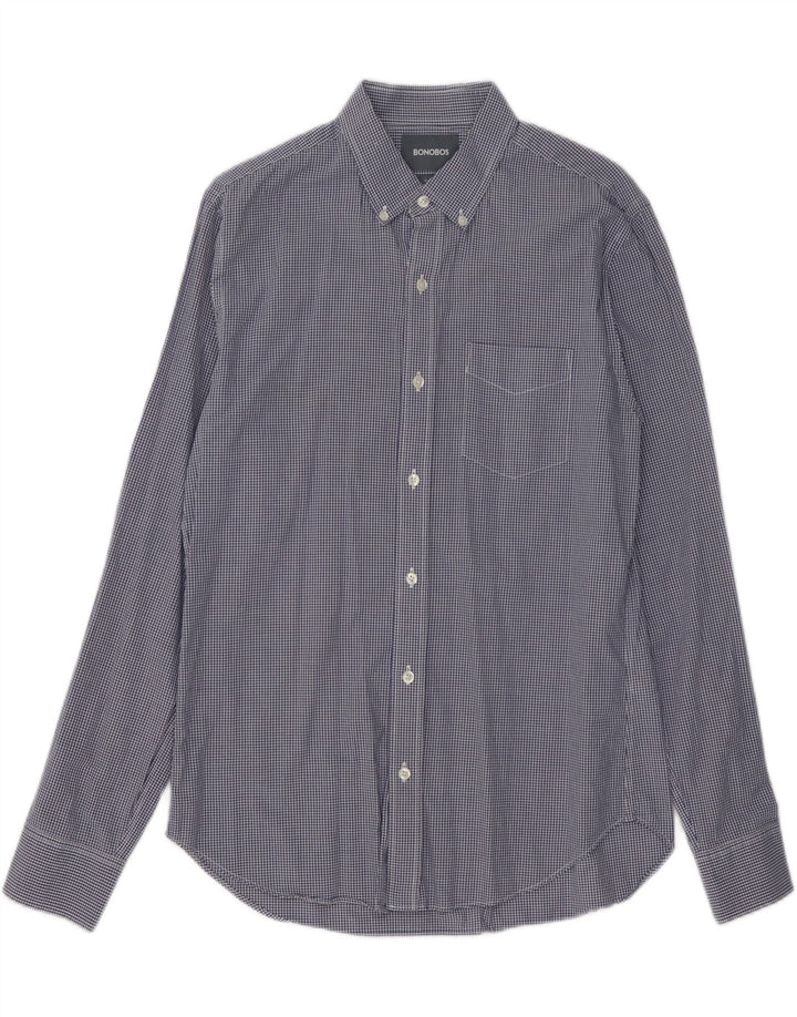 BONOBOS Chemise cintrée pour homme en coton vichy bleu marine moyen