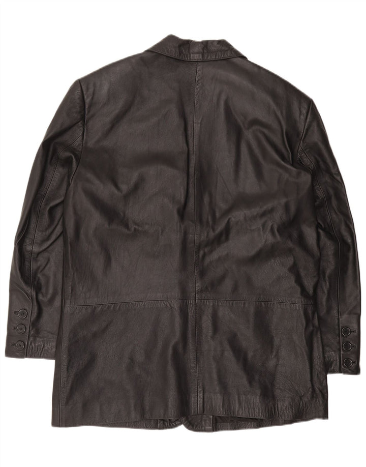 Veste en cuir homme vintage UK 44 2XL Cuir noir