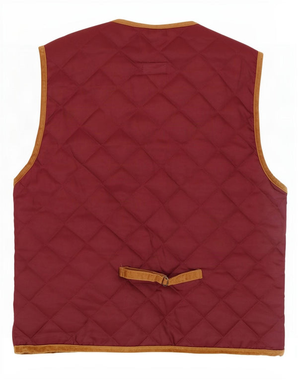Gilet matelassé homme vintage UK 42 XL Bourgogne Polyamide