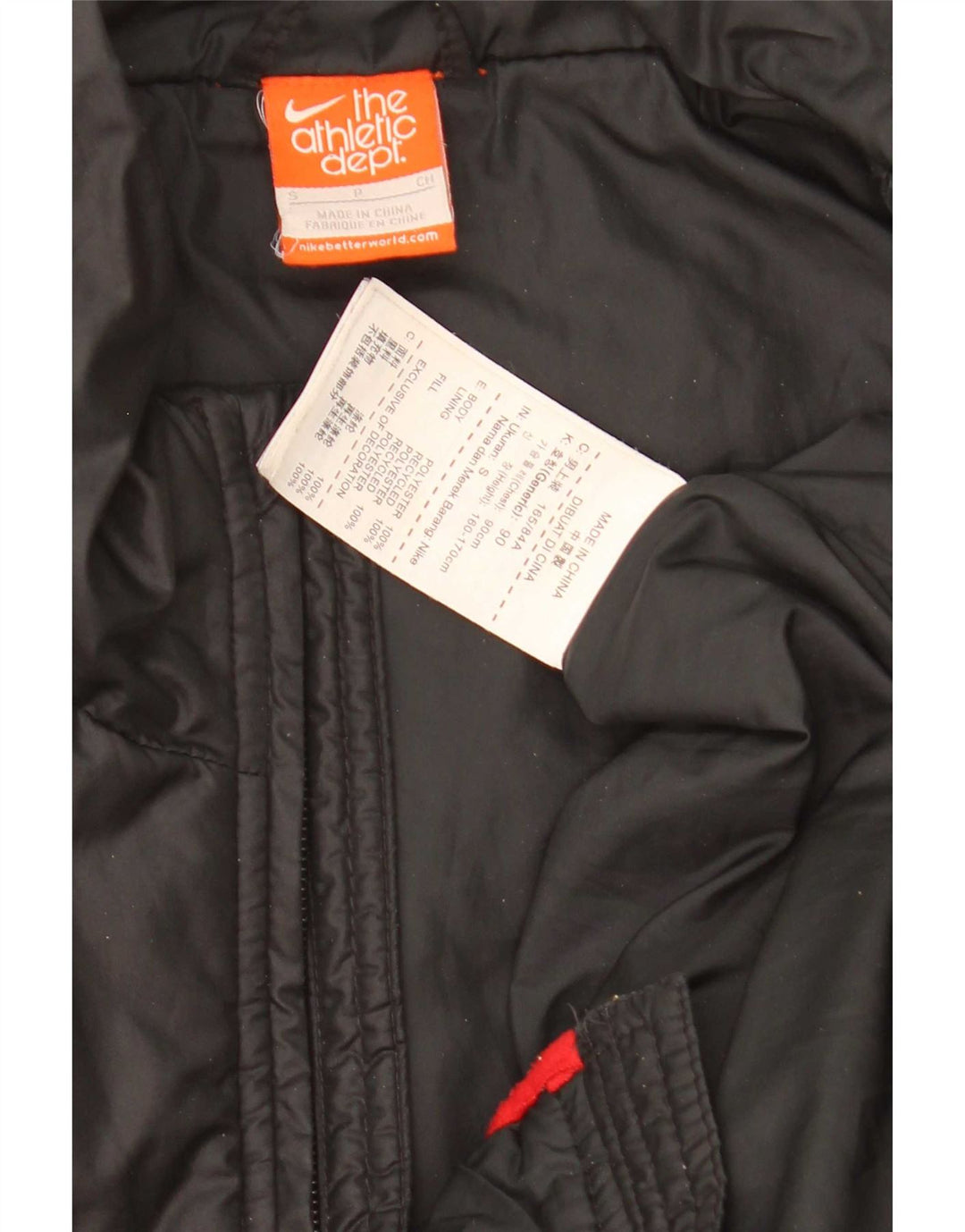 Nike Veste matelassée pour homme UK 36 Petit Noir Polyester Colorblock