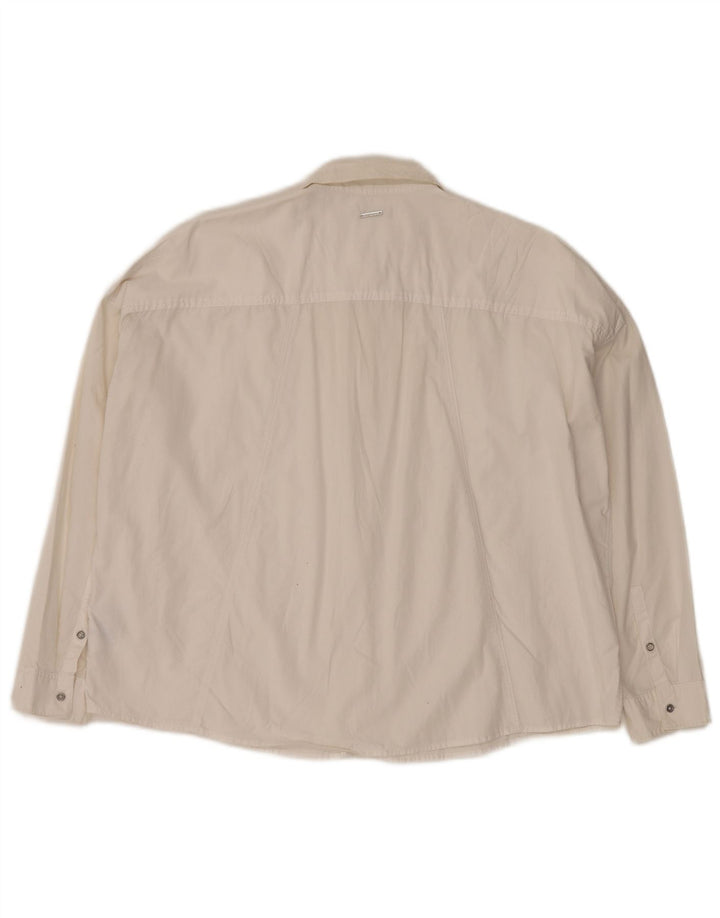 CALVIN KLEIN JEANS Chemise surdimensionnée pour femme UK 10 Petit coton blanc