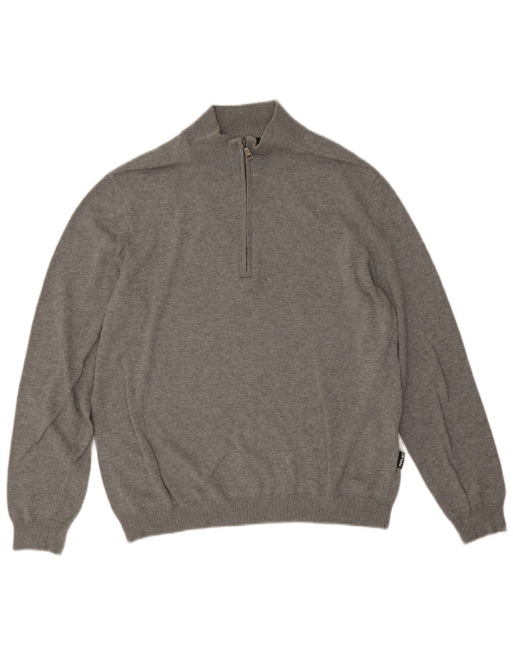 Replay Pull col zippé homme grand gris coton