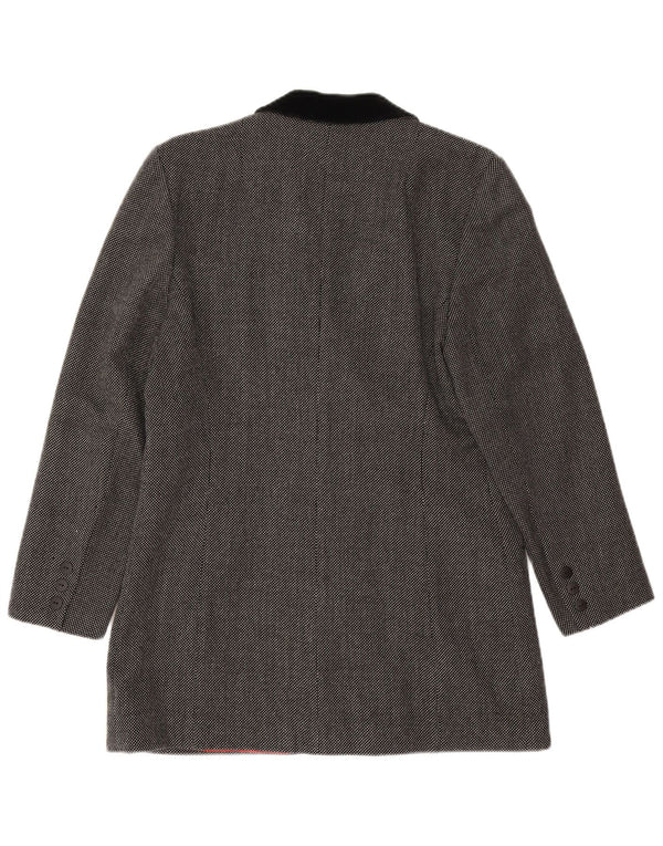Clementino Veste Blazer Double Boutonnage Femme EU 36 Petite Laine Grise