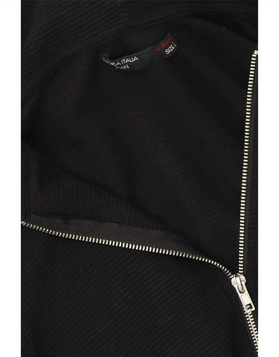 PIAZZA ITALIA Pull à capuche zippé pour homme, coupe régulière, grand noir