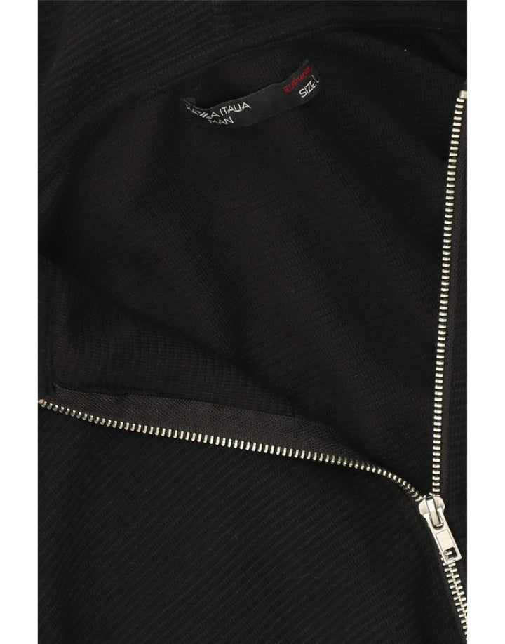 PIAZZA ITALIA Pull à capuche zippé pour homme, coupe régulière, grand noir