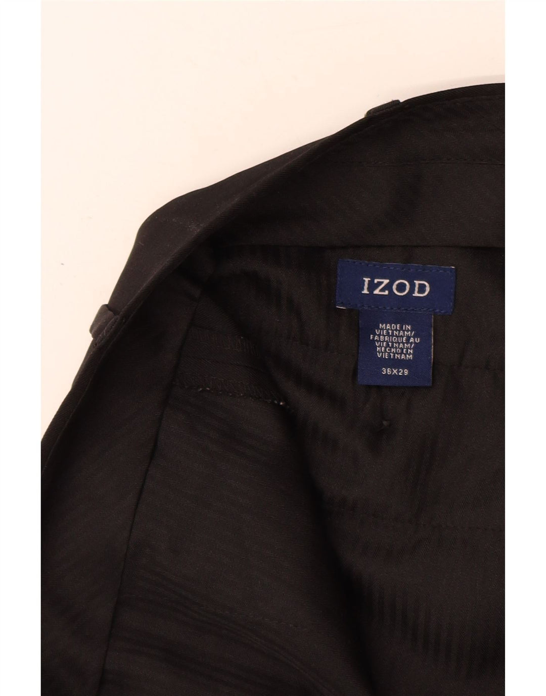 IZOD Pantalon de Costume Droit Homme W36 L29 Noir Polyester