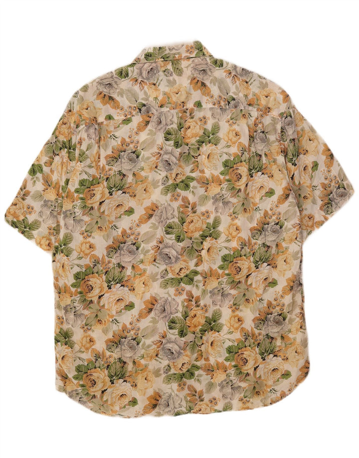 Anonima Camicie Chemise à manches courtes pour homme Taille 40/41 Beige moyen floral