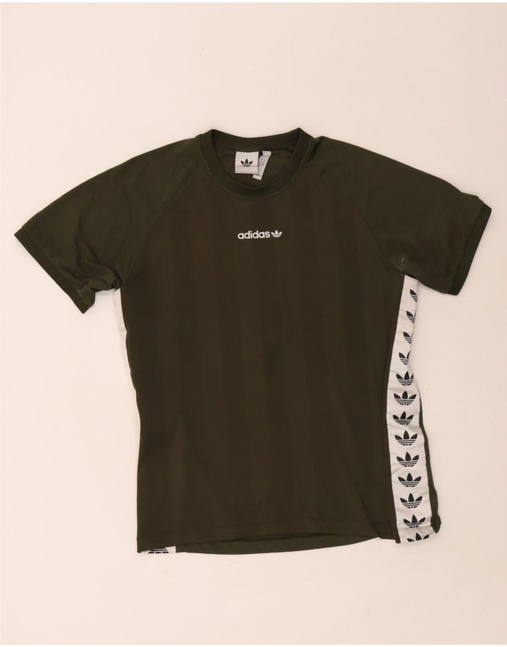 Adidas T-shirt graphique pour hommes, grand, kaki, color block, polyester