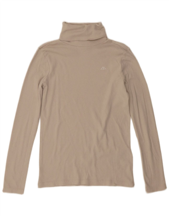 Kappa Haut à manches longues pour femme UK 10 Small Beige Coton