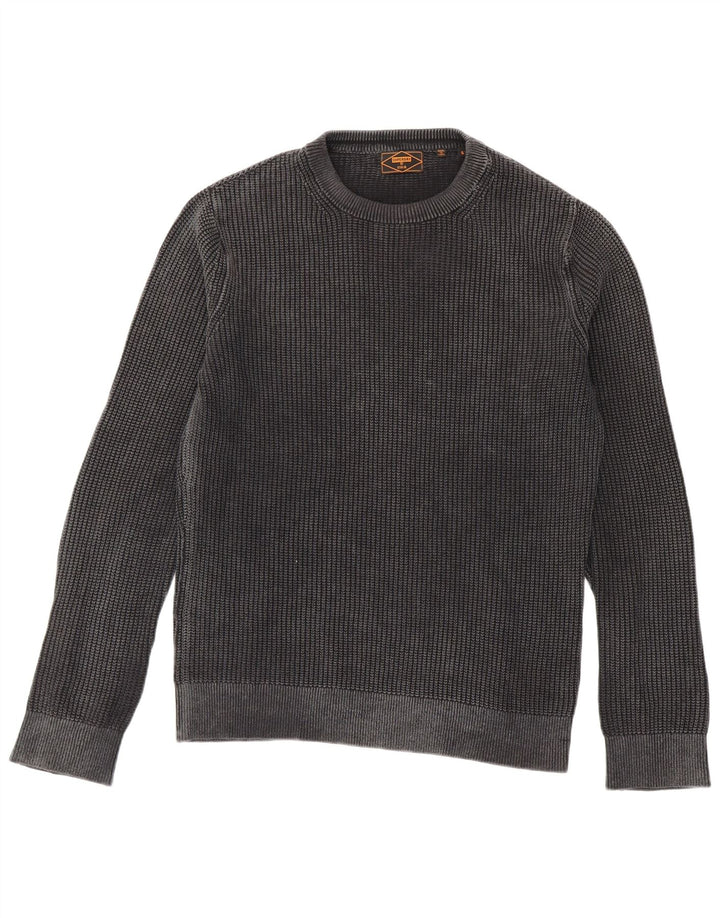 Superdry Pull ras du cou pour homme en coton gris petit