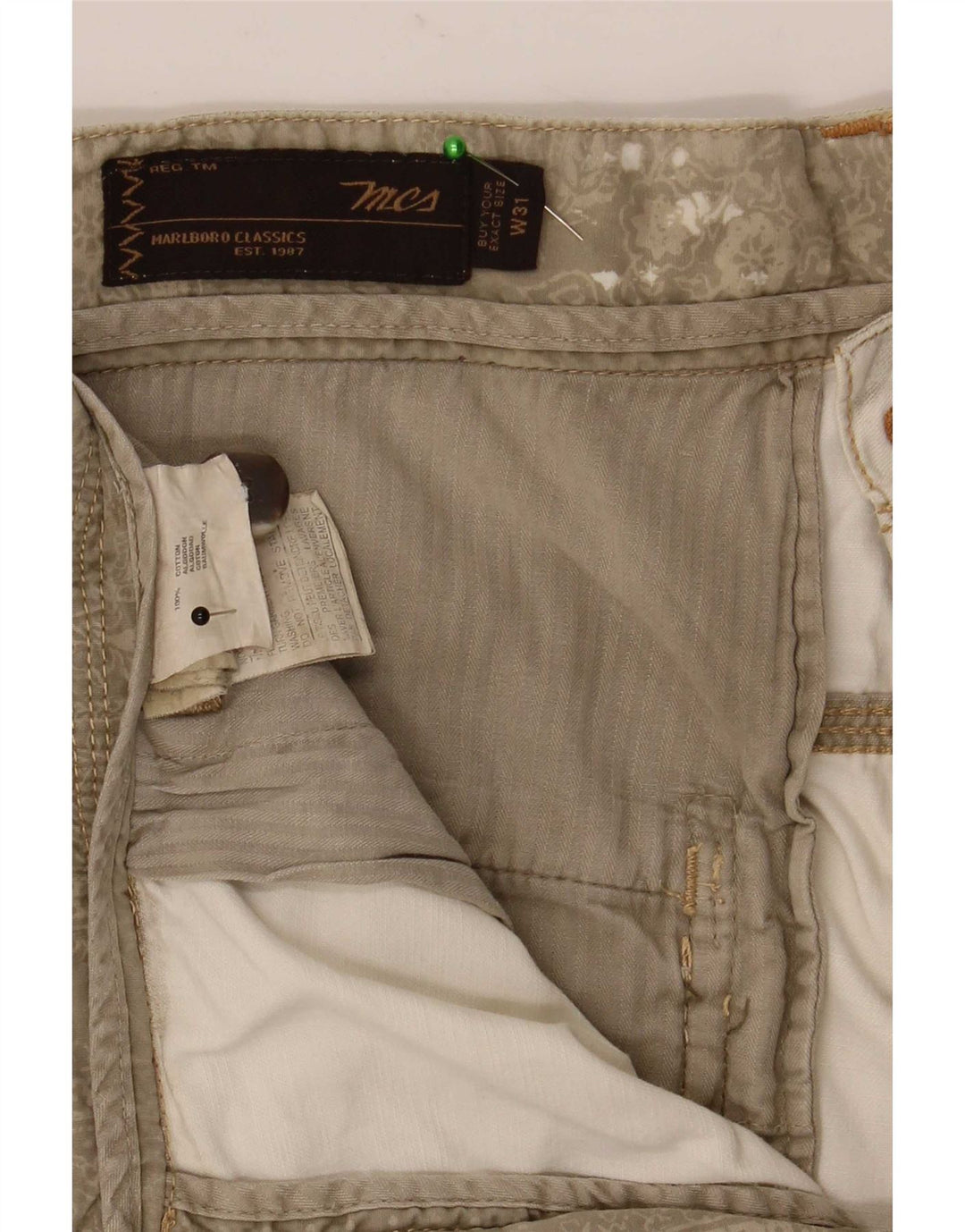 Marlboro Classics Bermuda Homme W31 Coton Beige Moyen