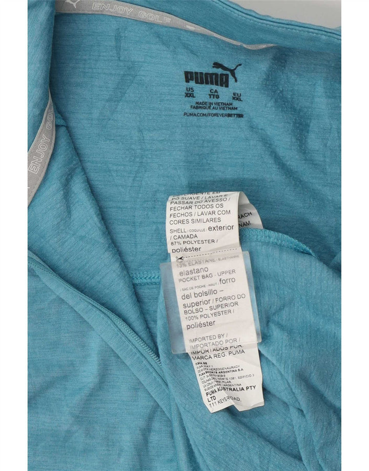 Puma Sweat-shirt à col zippé pour femme UK 20 2XL Bleu Polyester
