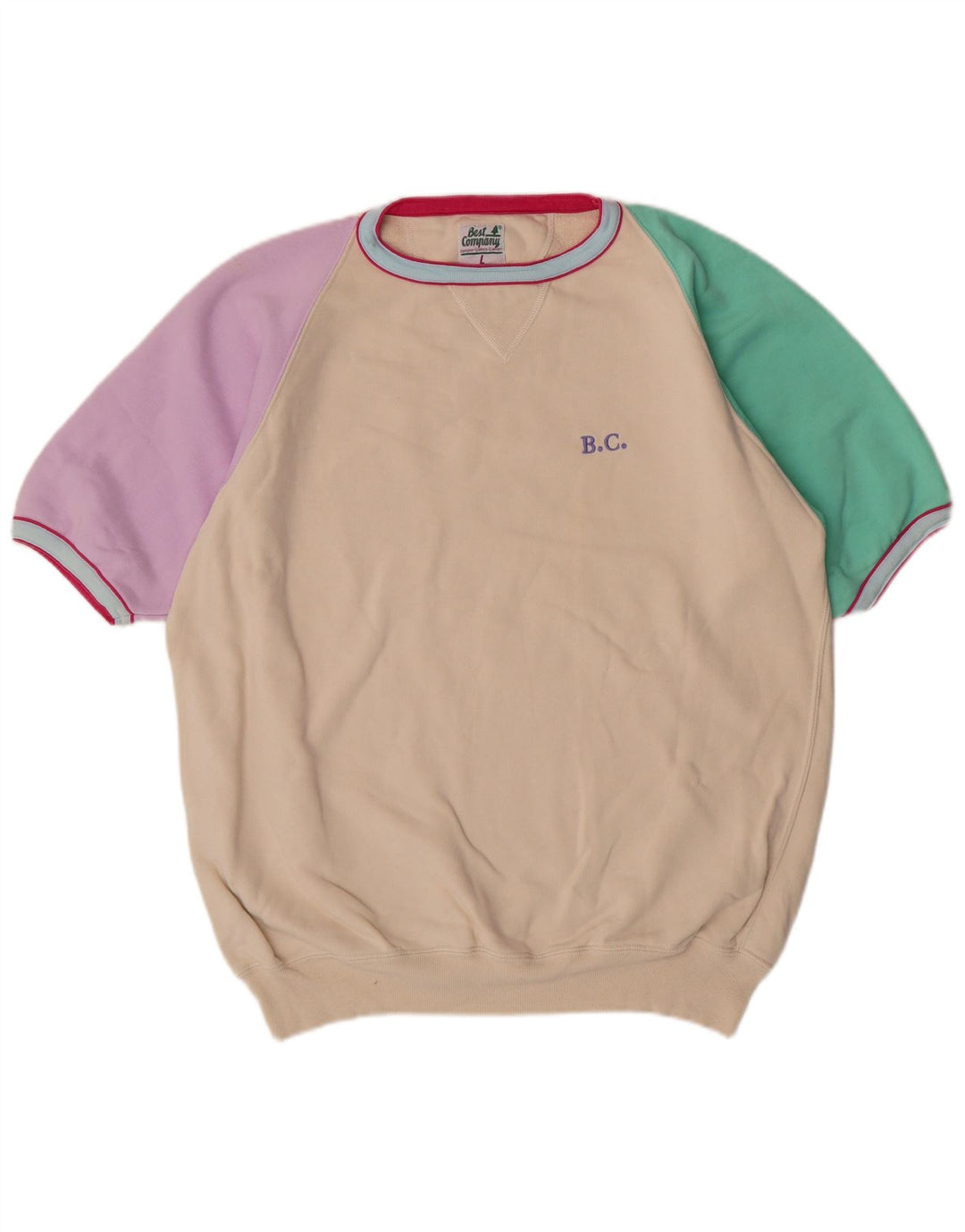 Best Company Sweat-shirt graphique à manches courtes pour homme en coton beige Taille L