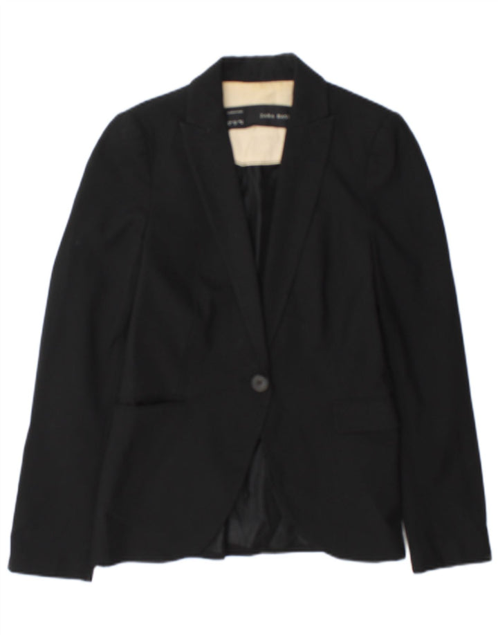Zara Veste Blazer 1 Bouton Femme EU 34 2XS Acétate Noir