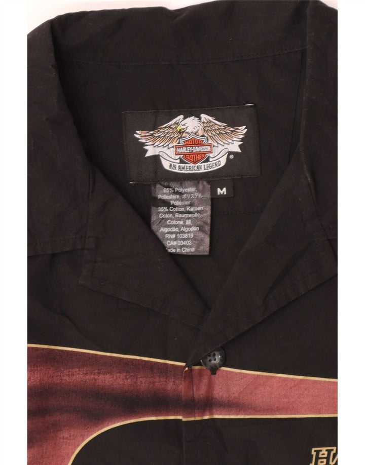 Harley Davidson Chemise graphique à manches courtes pour homme Noir moyen Moto