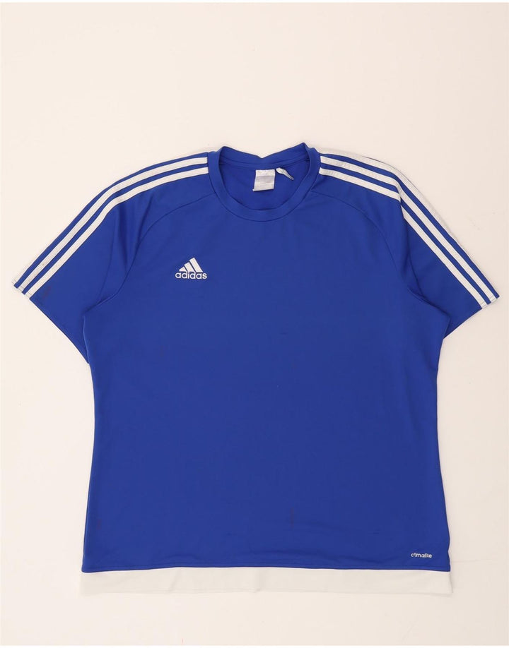 Adidas Climalite T-Shirt Top XL Bleu Colorblock Polyester