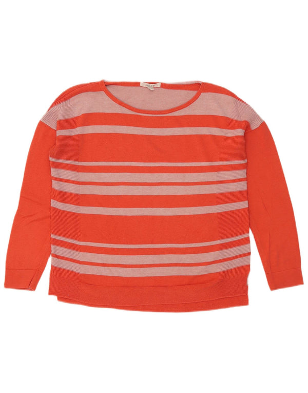 Pull White Stuff à col bateau pour femme UK 10 Small Orange Rayé