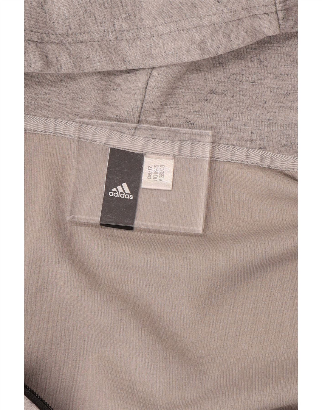 ADIDAS Pull à capuche zippé pour homme, grand gris moucheté