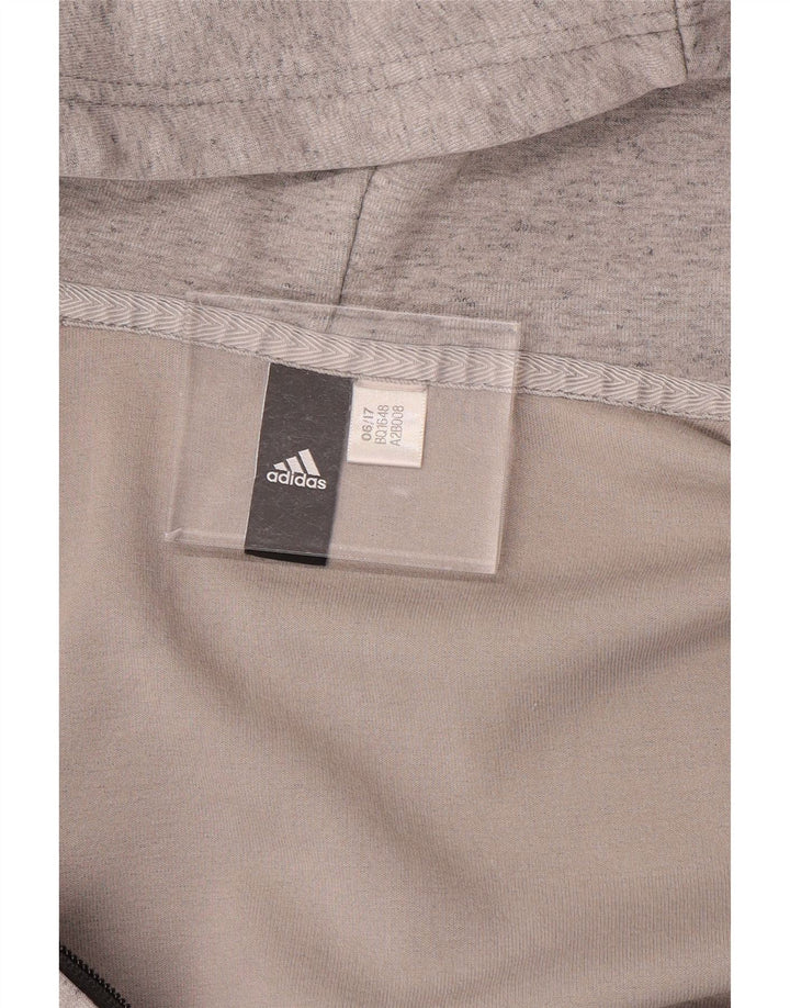 ADIDAS Pull à capuche zippé pour homme, grand gris moucheté