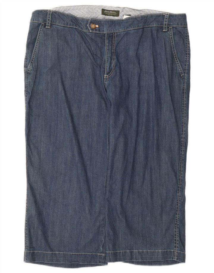 Eddie Bauer Bermuda en jean pour femme US 18 2XL W38 Bleu Coton