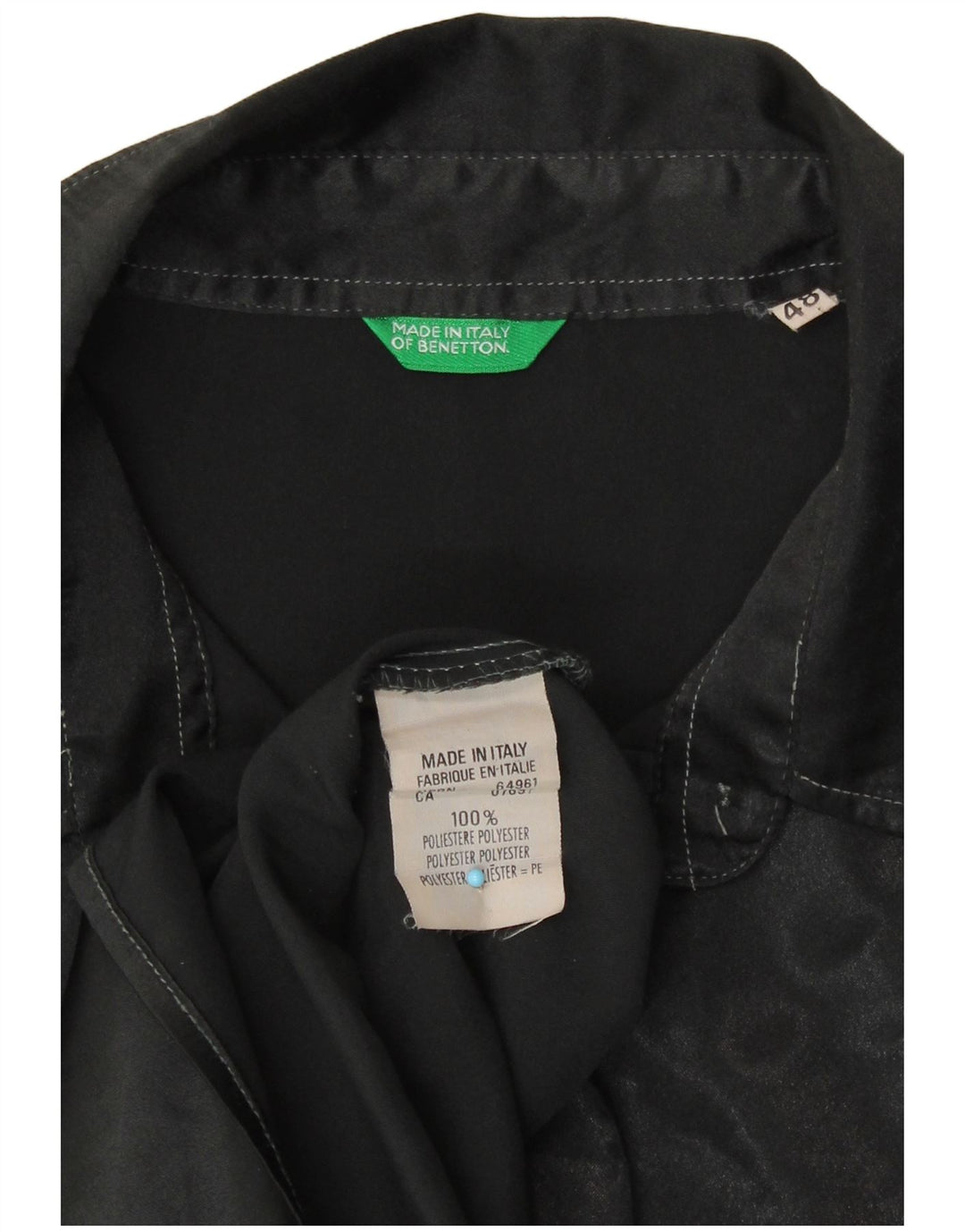 Benetton Chemise Femme IT 48 XL Noir Imprimé Animal Polyester