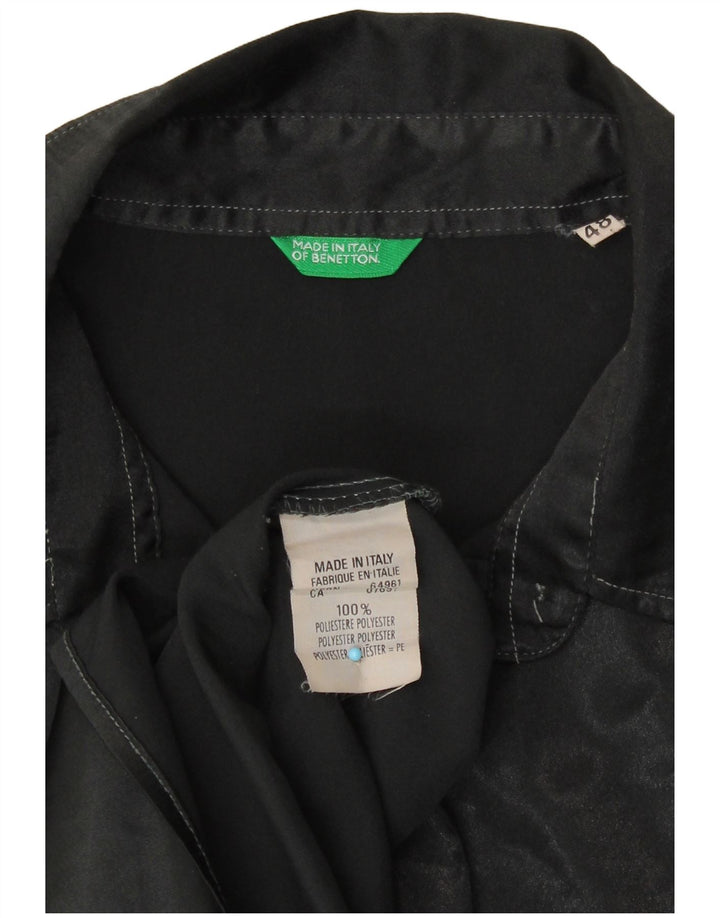 Benetton Chemise Femme IT 48 XL Noir Imprimé Animal Polyester
