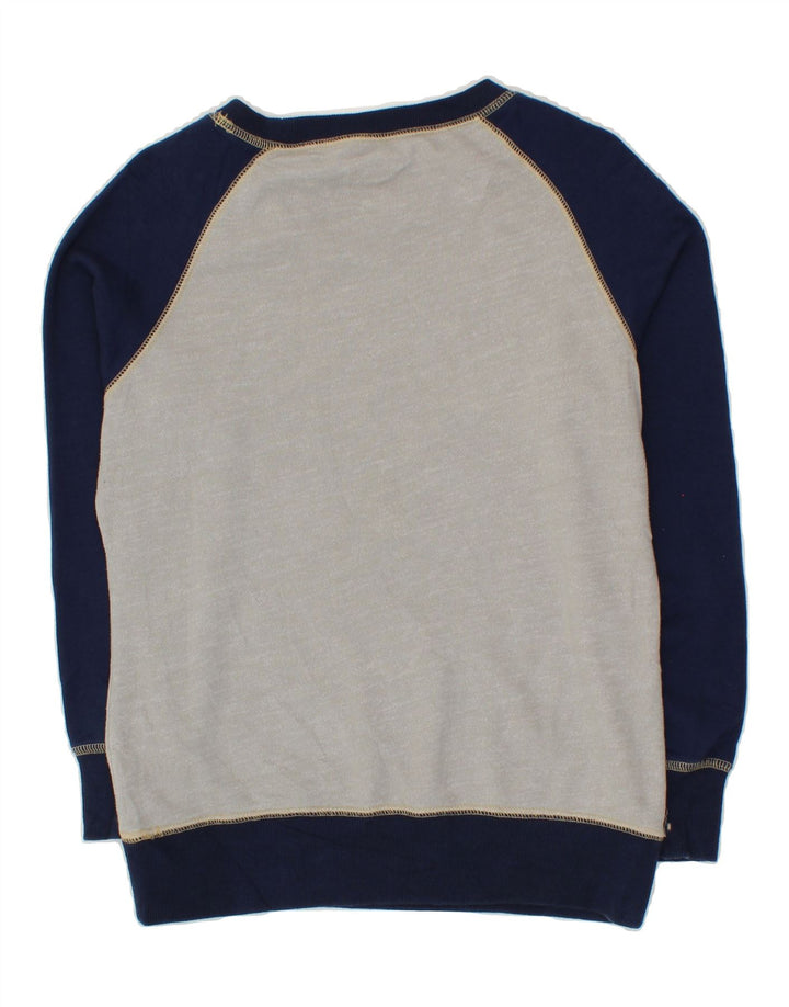MAJESTIC Mens Graphic Sweatshirt Jumper Small Grey Colourblock Cotton Vintage Majestic and Second-Hand Majestic from Messina Hembry 