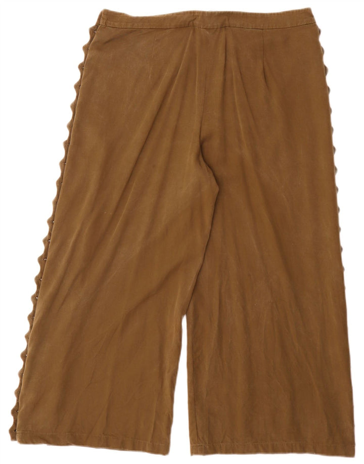 Pantalon Capri Femme Zara Large W32 L24 Kaki
