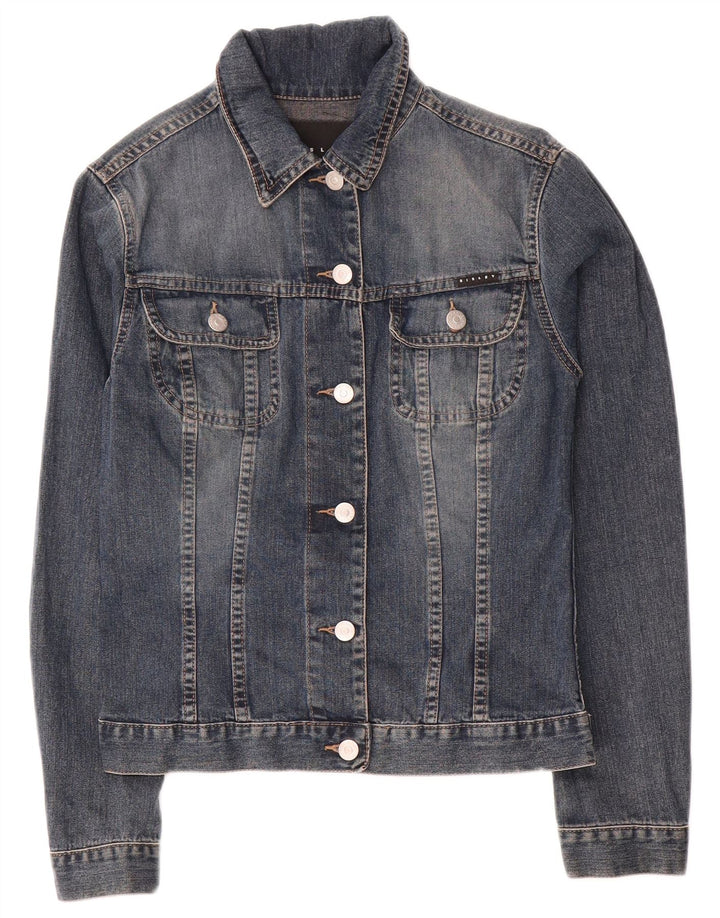 Sisley Veste En Jean UK 6 XS Bleu Coton Femme