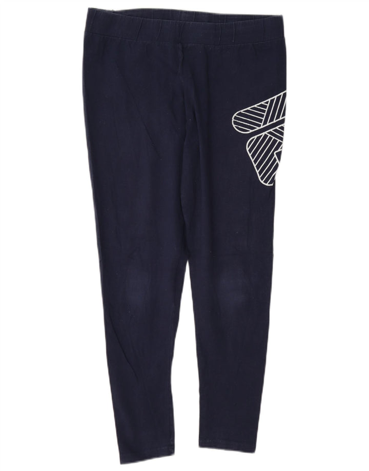 Fila Leggings graphiques pour femmes UK 12 coton bleu marine moyen