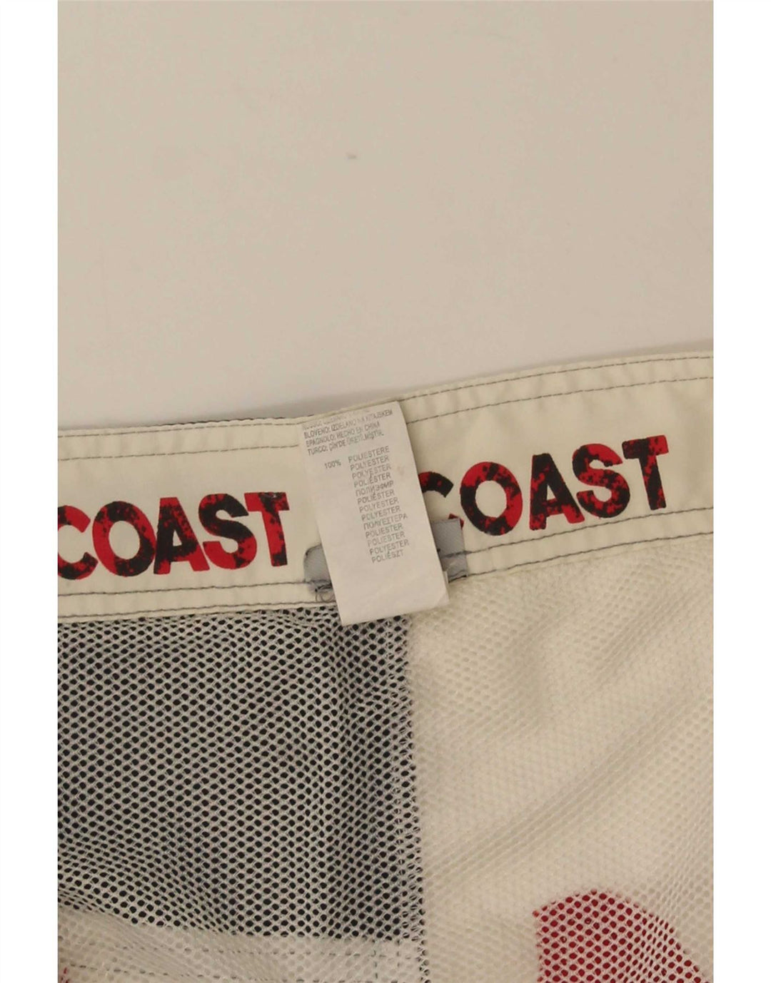 Short de bain graphique vintage pour hommes, polyester color block blanc moyen