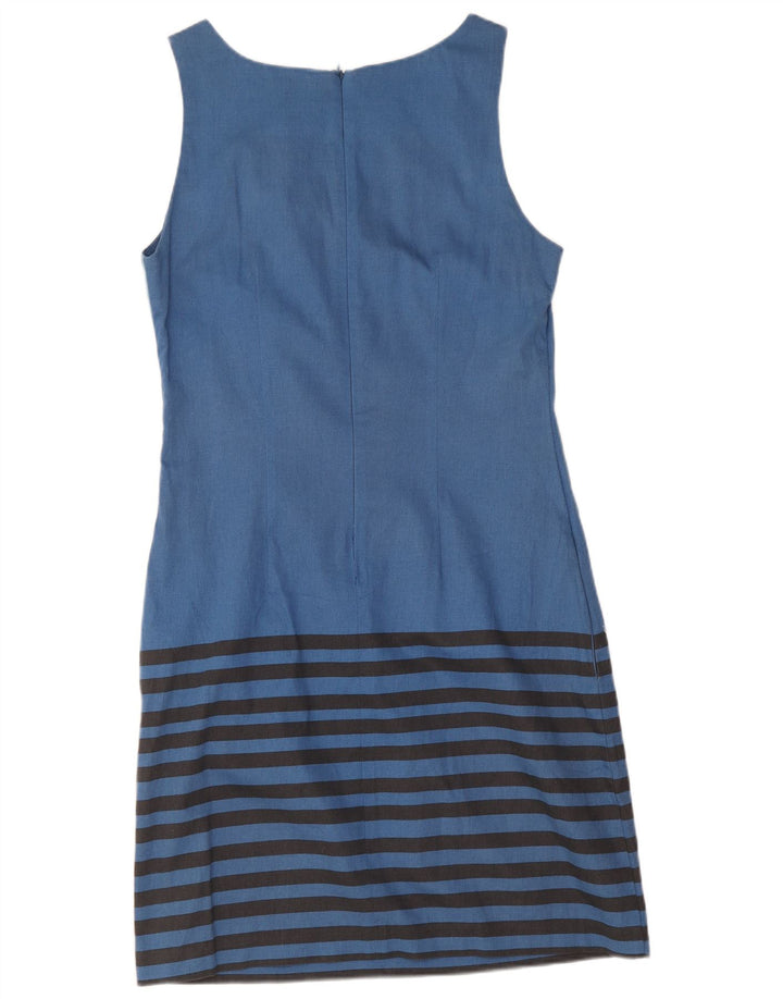 Desigual Robe fourreau graphique sans manches pour femme EU 38 Bleu moyen rayé