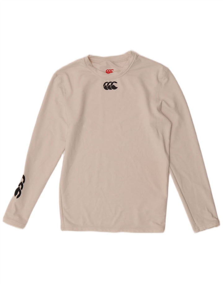 Canterbury Haut graphique à manches longues pour femme UK 12 Medium Blanc