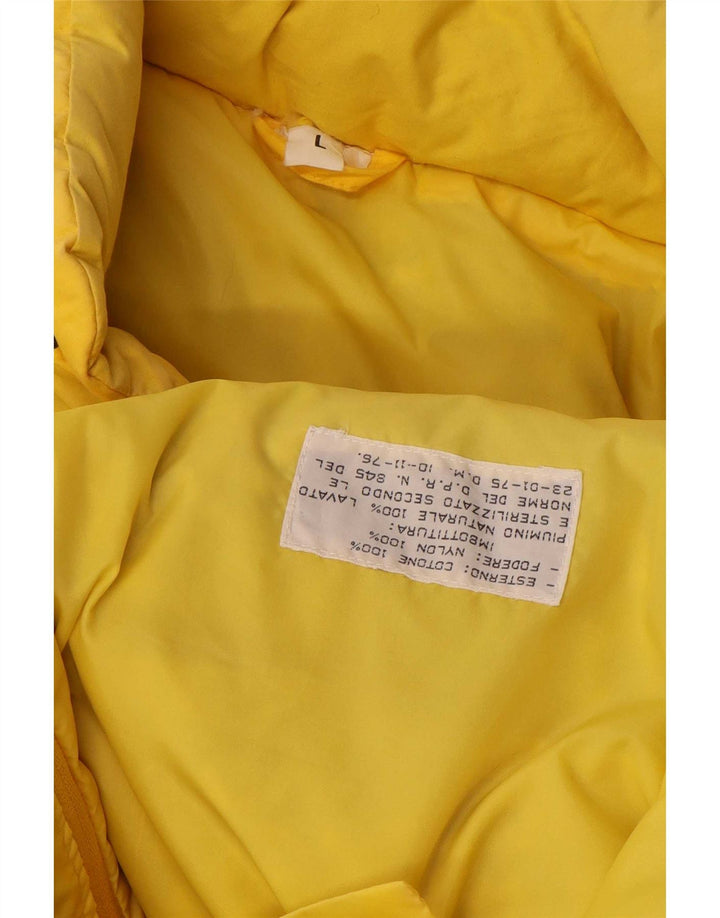 Rainbow Veste de ski rembourrée à capuche pour homme UK 40 Large Jaune Coton