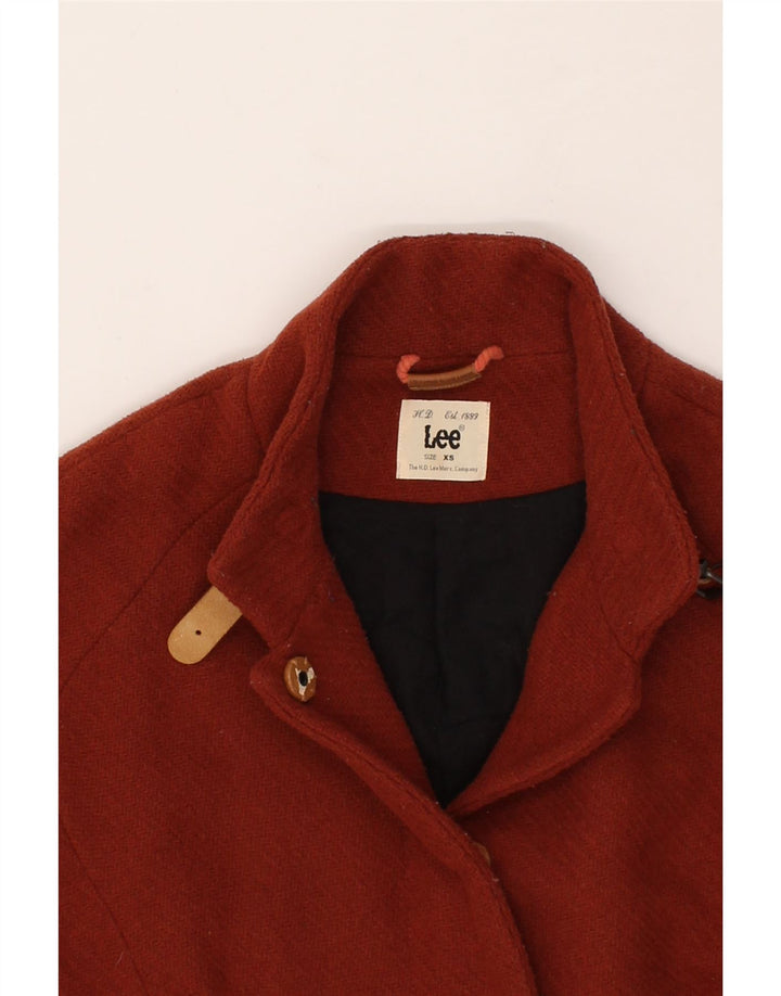 LEE Womens Oversized Overcoat UK 6 XS Burgundy Polyester Vintage Lee and Second-Hand Lee from Messina Hembry 