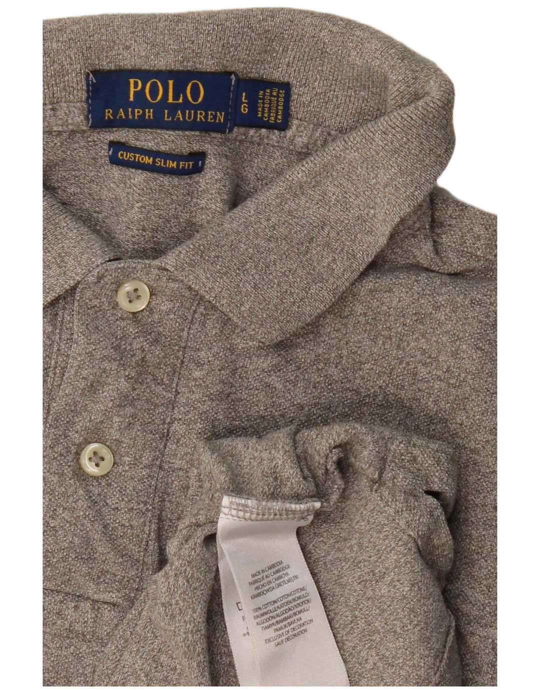 POLO RALPH LAUREN Polo Slim Fit personnalisé pour hommes en coton gris grand