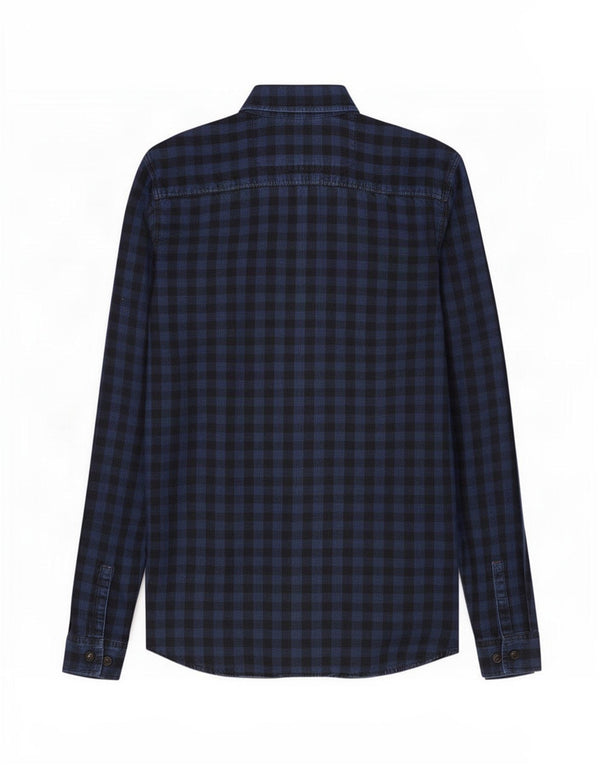 Jack & Jones Chemise Workwear Homme Petit Coton Vichy Bleu Marine
