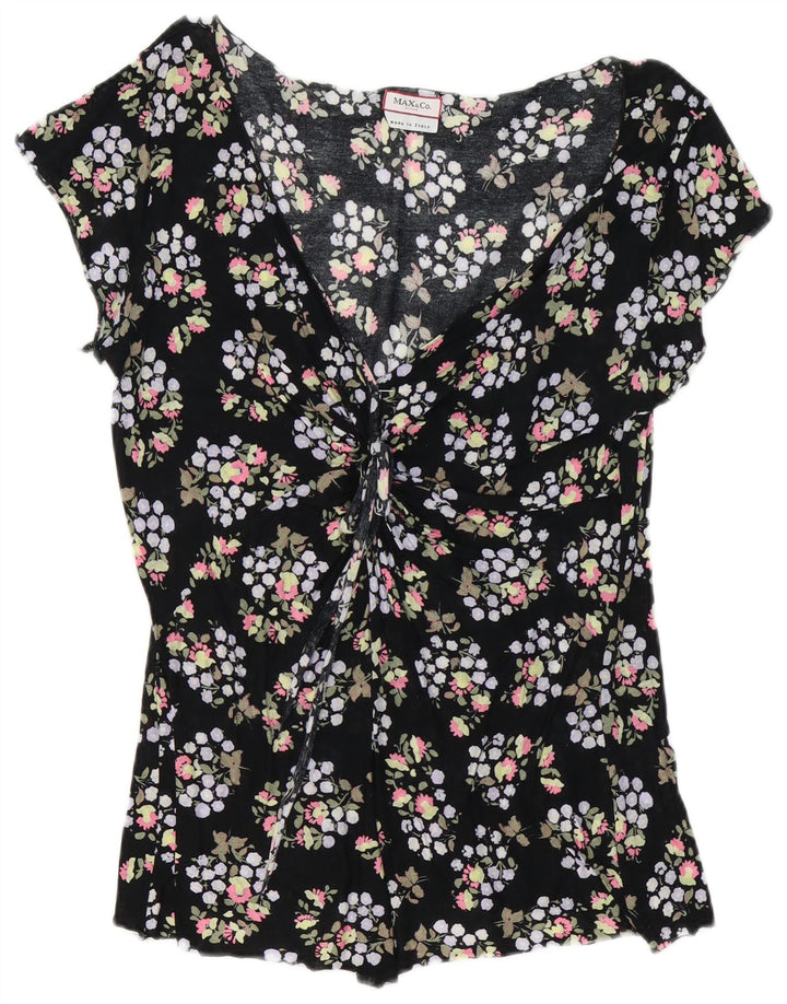 Max & Co. Chemisier pour femme UK 10 Petit Noir Floral