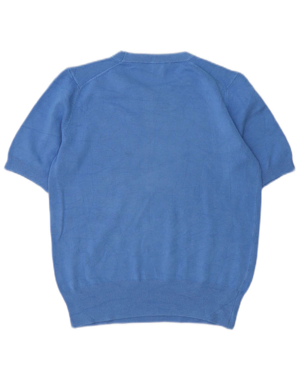 Zara Pull à manches courtes et col rond pour femme UK 16 Large Bleu