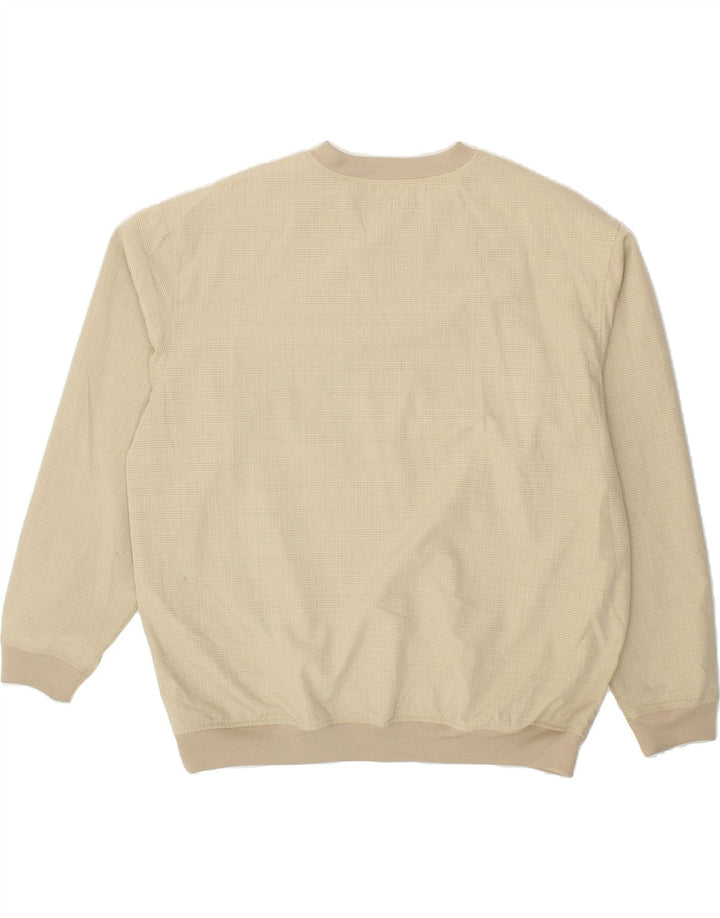 DOCKERS Mens Sweatshirt Jumper XL Beige Check Rayon Vintage Dockers and Second-Hand Dockers from Messina Hembry 